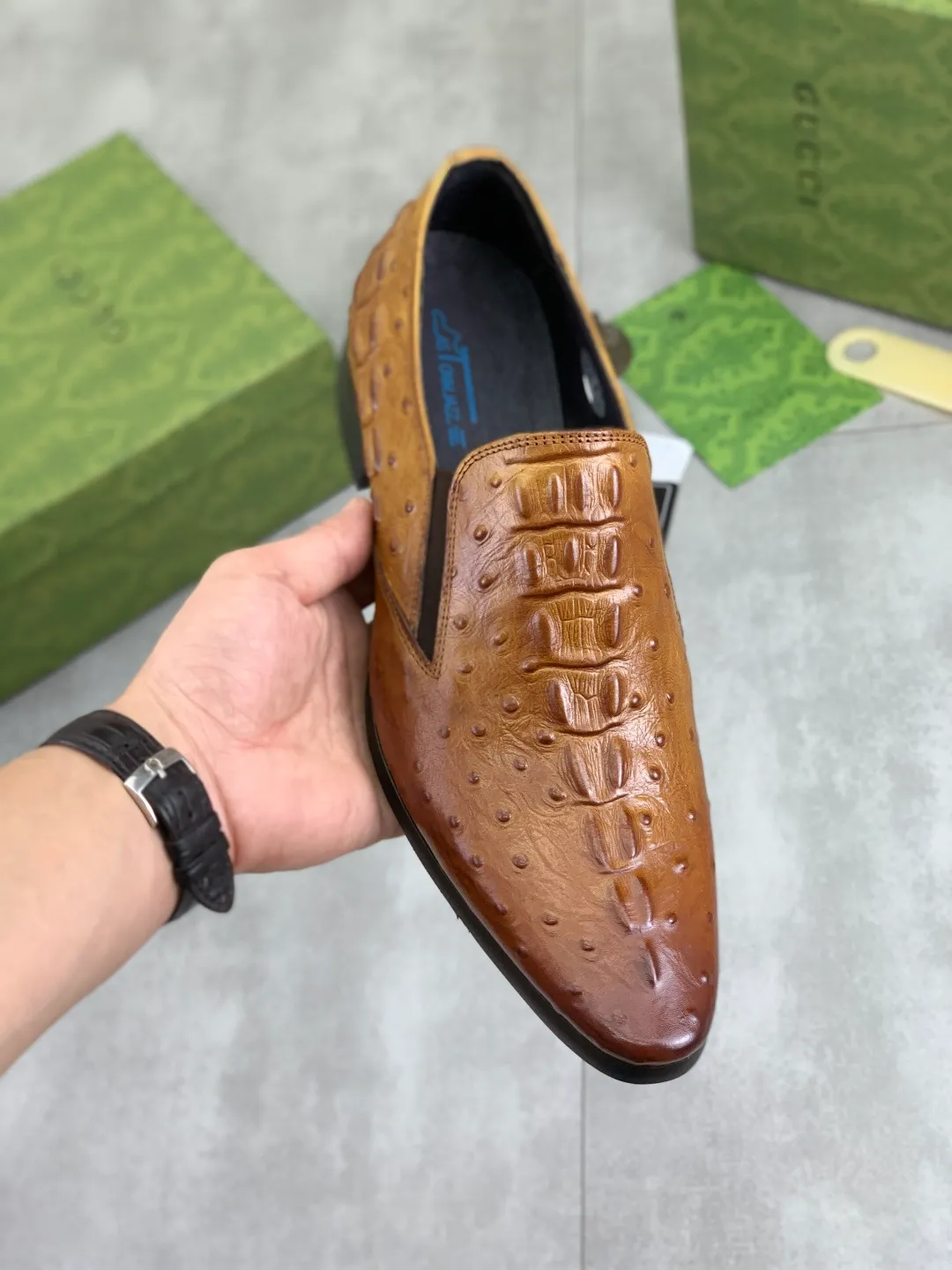 Men's Men's Shoes 💰P500 [New Style] 💰💎💎💎 [Gucci] GUCCI high-end men's formal business leather shoes, original order 1:1! Original imported high-end calfskin, original metal buckle, imported first-layer pigskin lining for feet, original high-end outsole, men's shoe size: 38-44